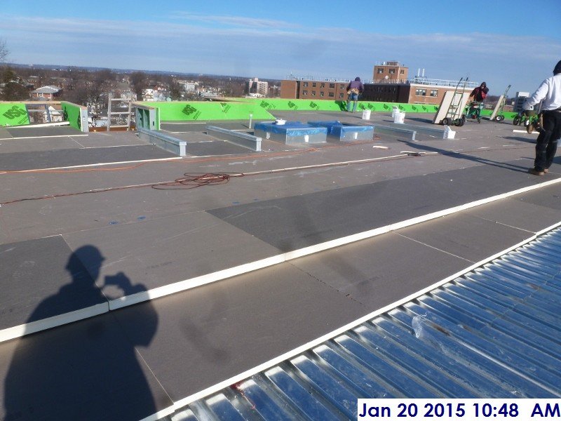 Started installing insulation at the High Roof Facing North